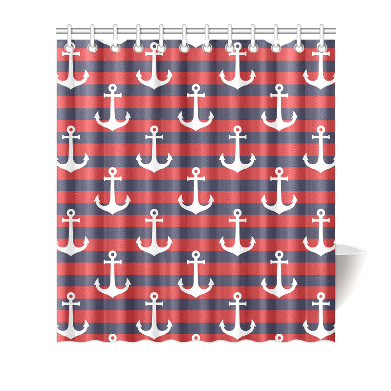 Nautical Pattern Print Design A05 Shower Curtain