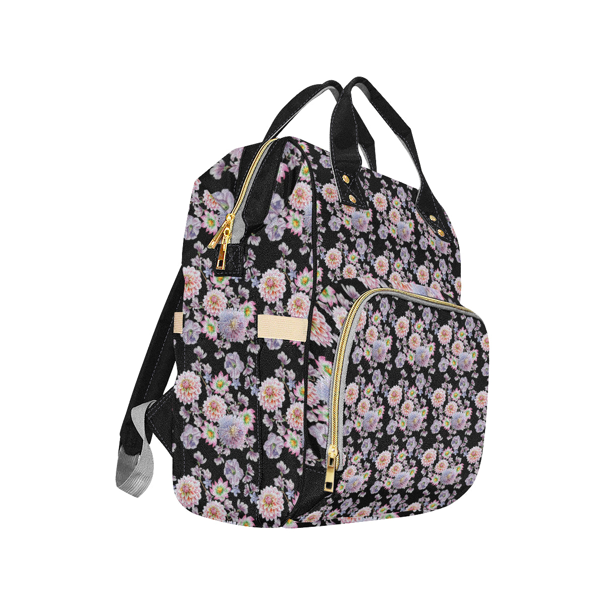 Dahlia Pattern Print Design DH012 Diaper Bag Backpack