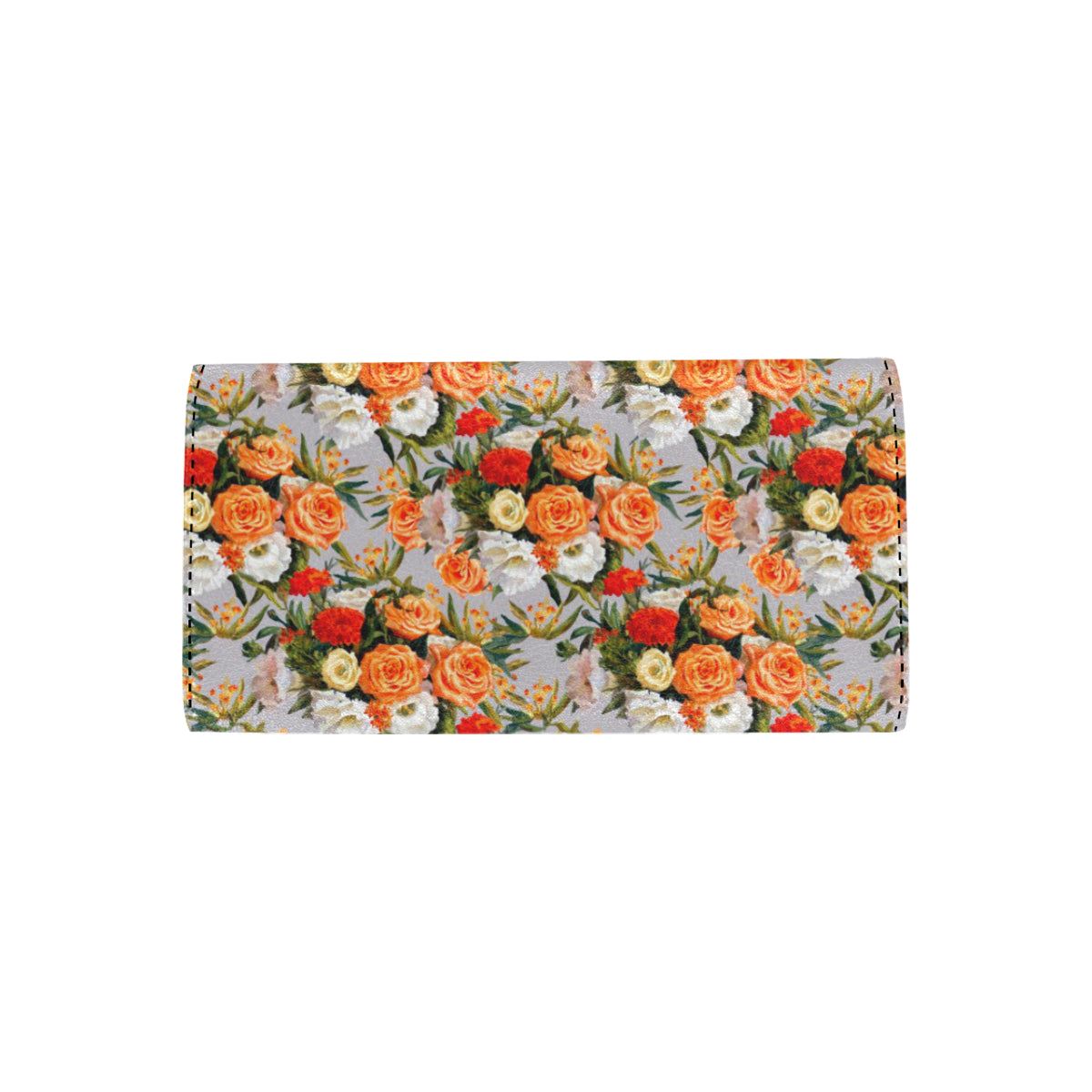Lisianthus Pattern Print Design LT04 Women's Trifold Wallet