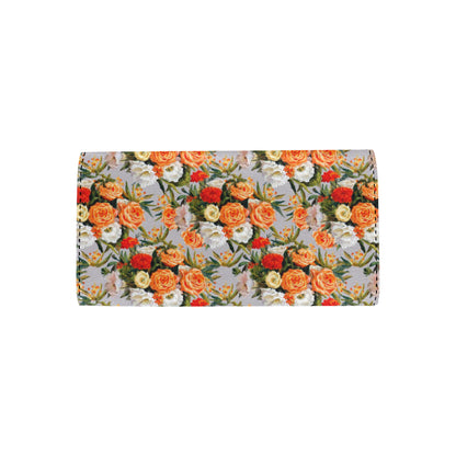 Lisianthus Pattern Print Design LT04 Women's Trifold Wallet