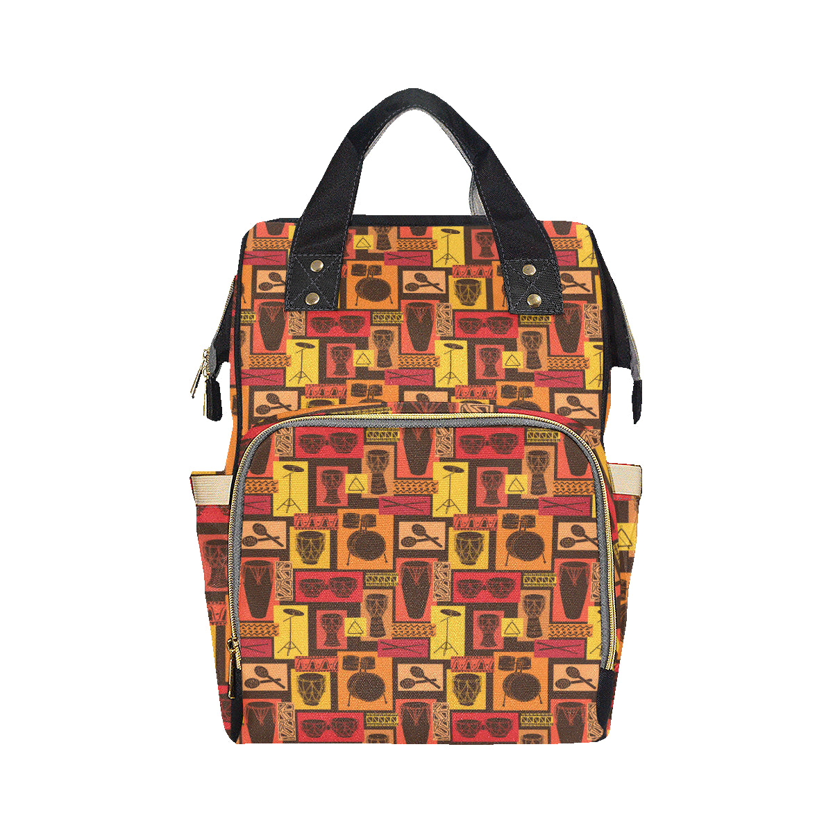 Percussion Pattern Print Design 02 Diaper Bag Backpack
