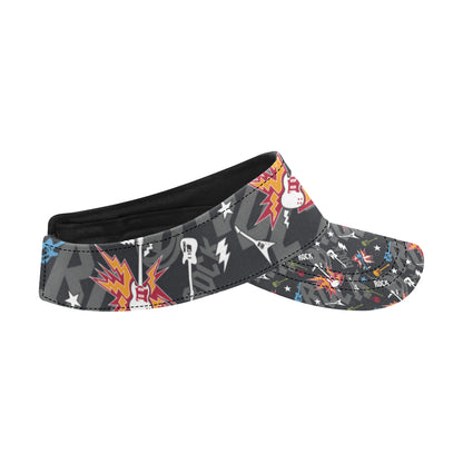 Rock and Roll Pattern Print Design A01 Unisex Sun Visor