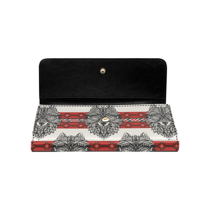 Native Indian Wolf Women's Trifold Wallet