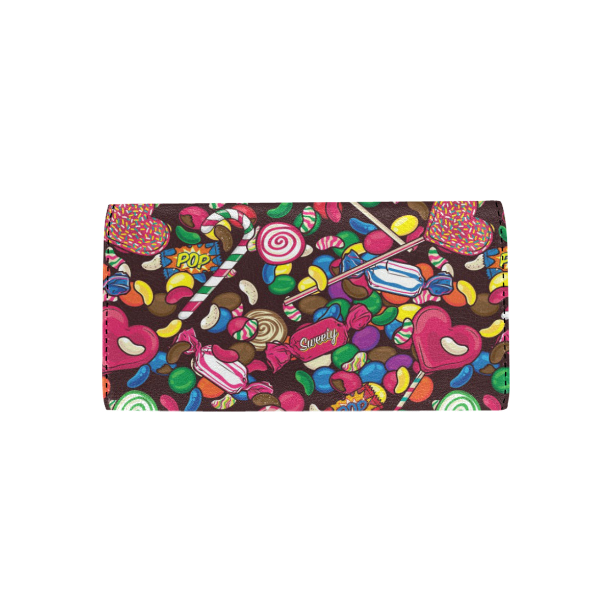 Candy Pattern Print Design CA02 Women's Trifold Wallet