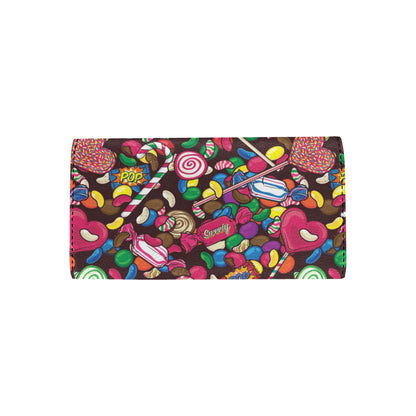 Candy Pattern Print Design CA02 Women's Trifold Wallet