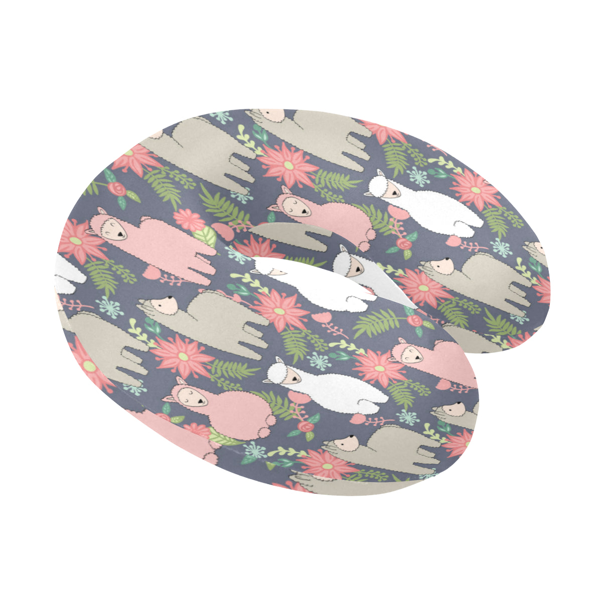 Alpaca Pattern Print Design 03 U-Shaped Travel Neck Pillow