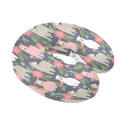 Alpaca Pattern Print Design 03 U-Shaped Travel Neck Pillow
