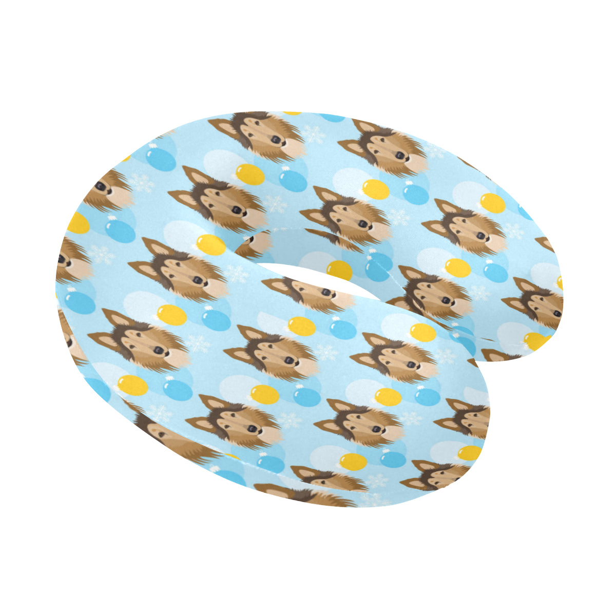Collies Pattern Print Design 02 U-Shaped Travel Neck Pillow