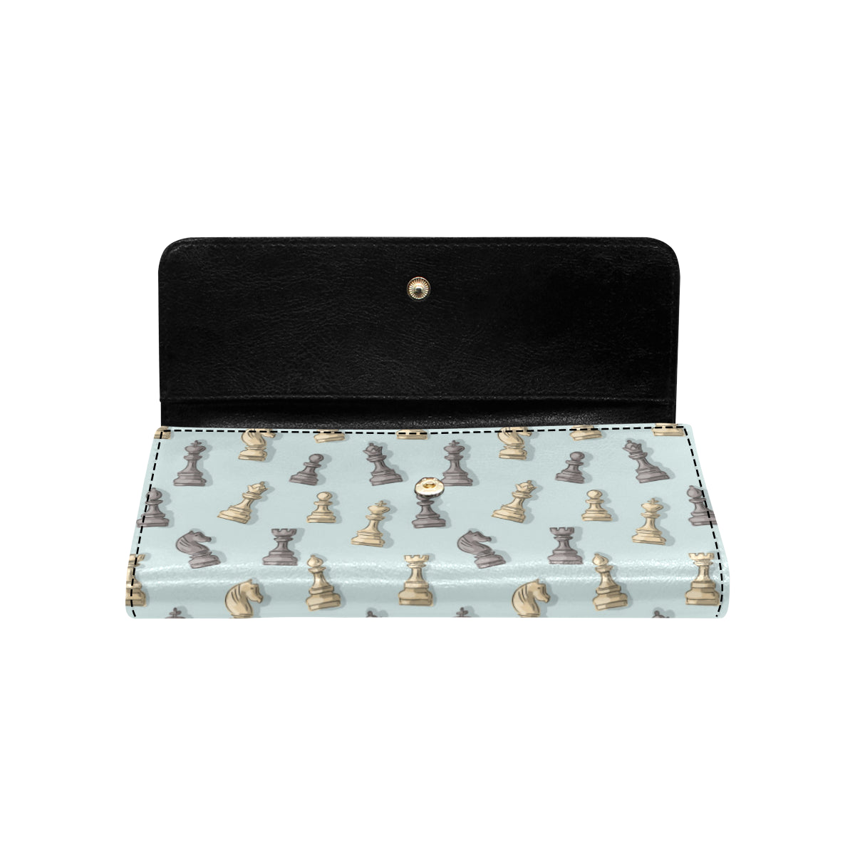 Chess Pattern Print Design 02 Women's Trifold Wallet