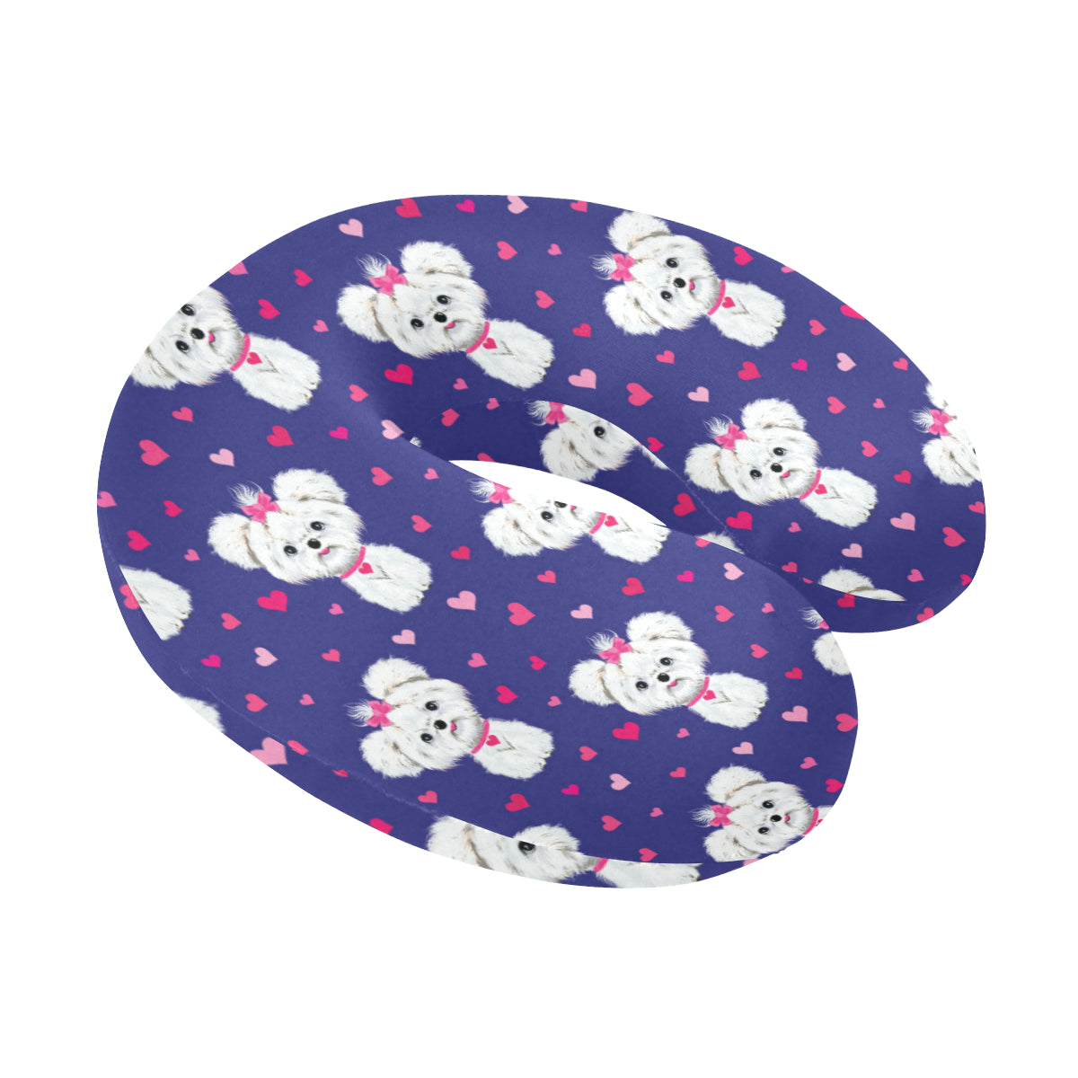 Maltese Pattern Print Design 02 U-Shaped Travel Neck Pillow