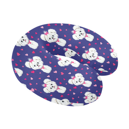 Maltese Pattern Print Design 02 U-Shaped Travel Neck Pillow