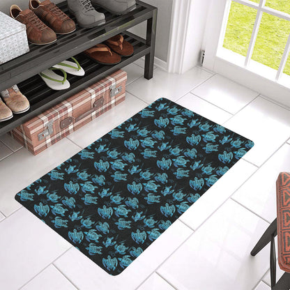 Tribal Turtle Polynesian Themed Design Rubber Doormat