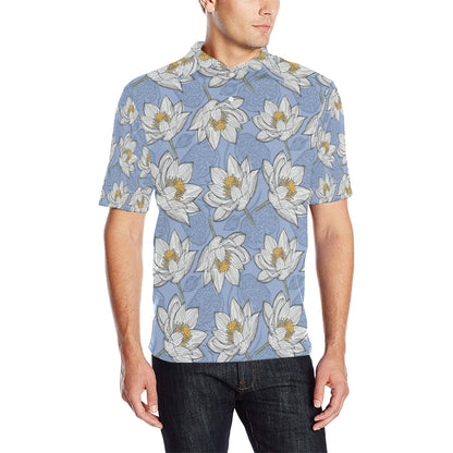 Lotus Pattern Print Design 04 Men Polo Shirt