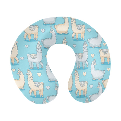 Alpaca Pattern Print Design 06 U-Shaped Travel Neck Pillow