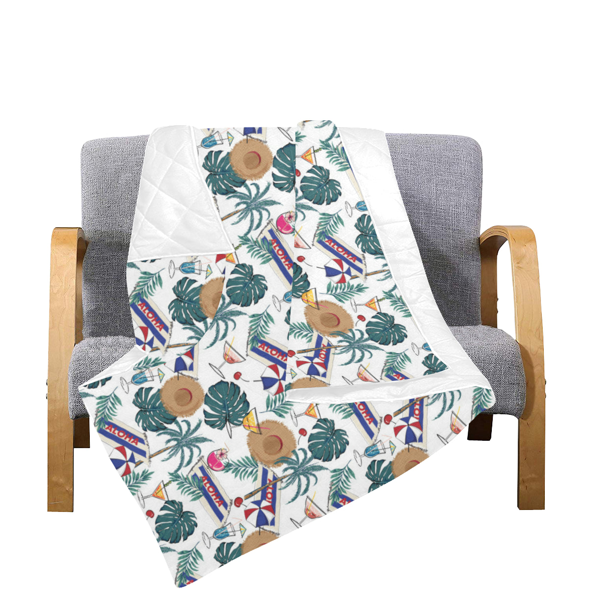 Aloha Hawaii Beach Pattern Print Design 04 Premium Quilt