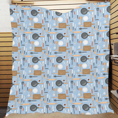 Cooking Kitchen Tools Pattern Print Design 02 Premium Quilt