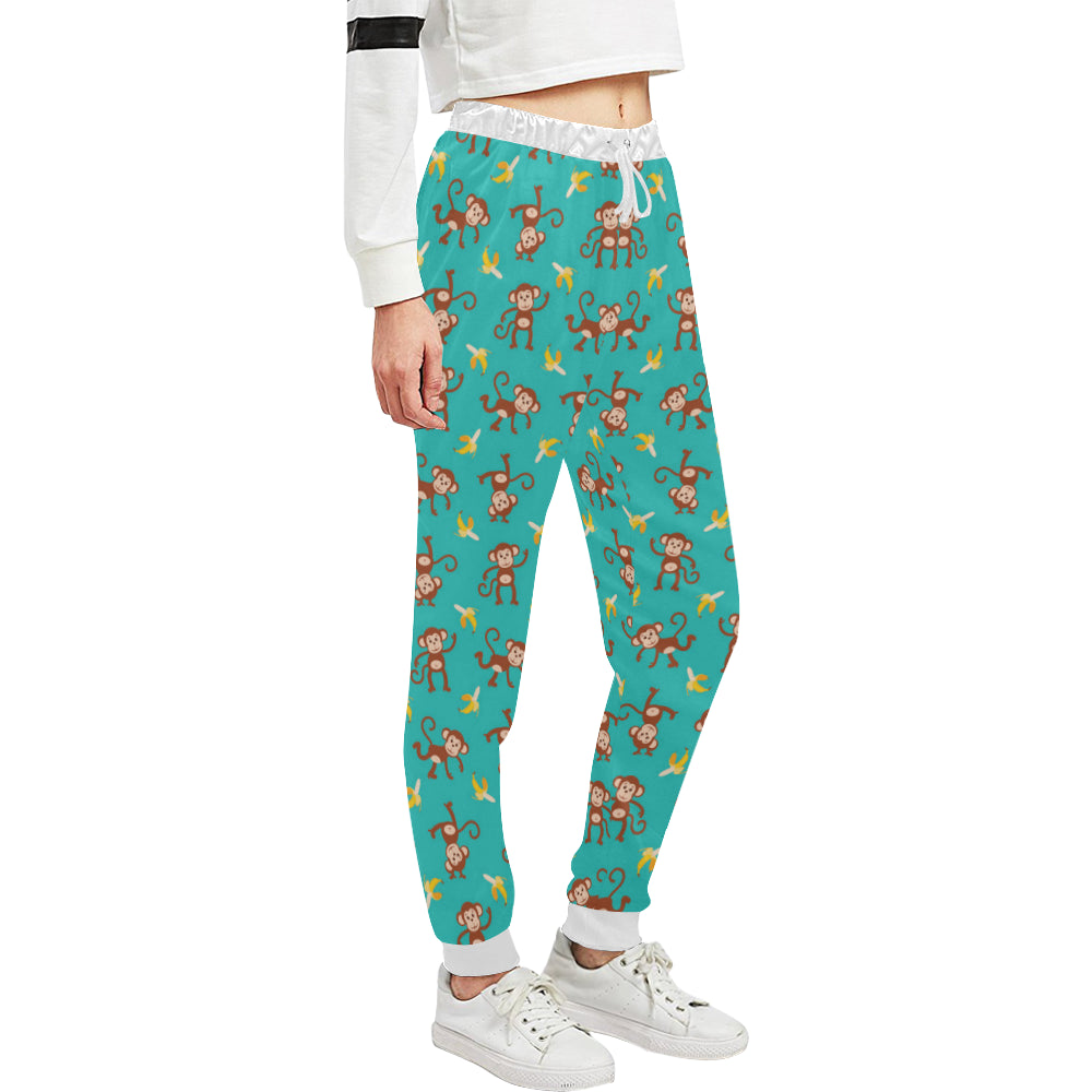 Monkey Banana Design Themed Print Unisex Sweatpants