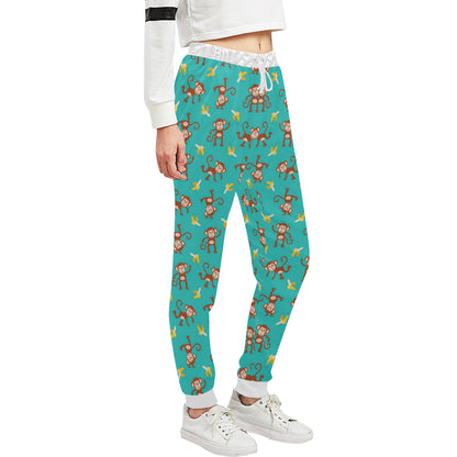 Monkey Banana Design Themed Print Unisex Sweatpants