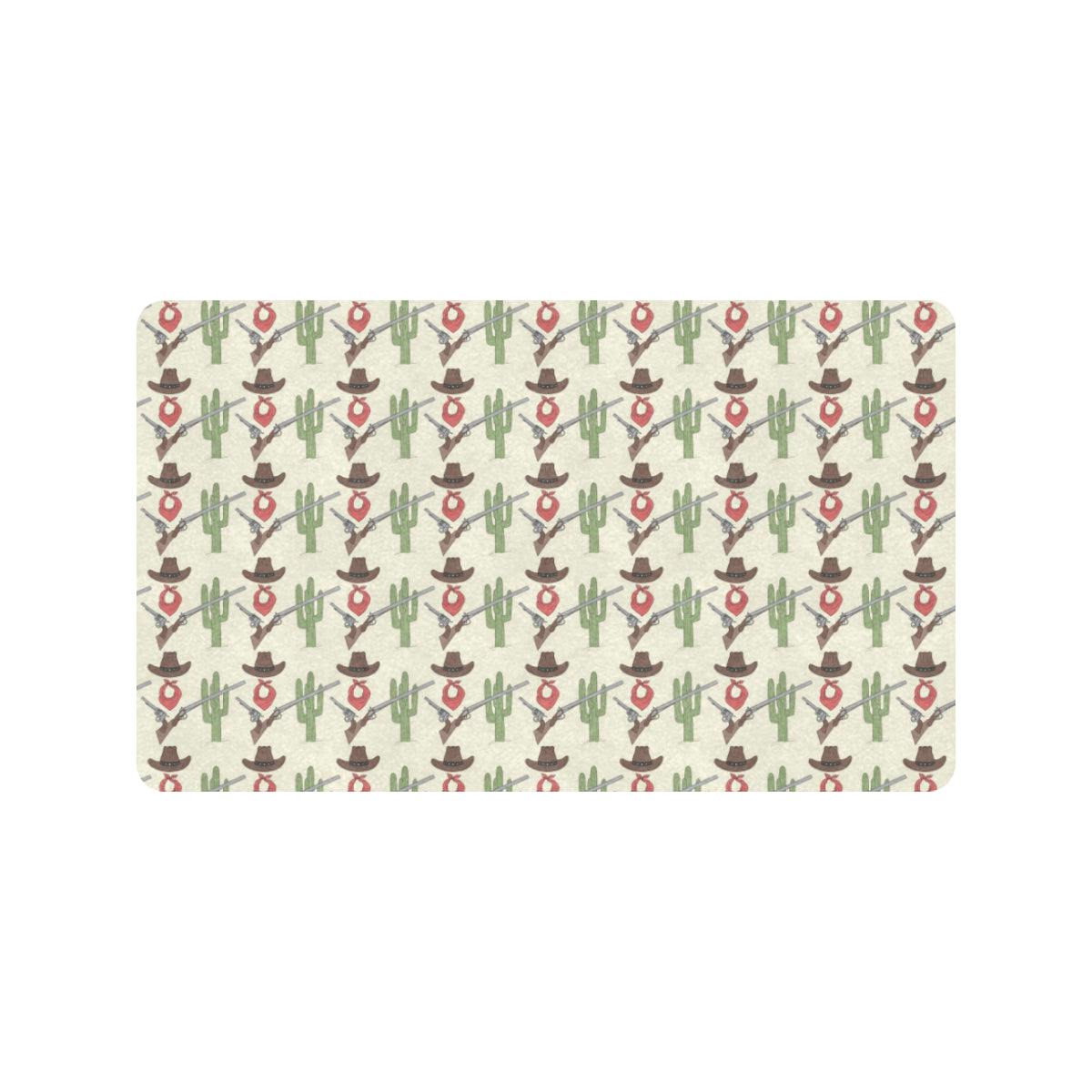Western Cowboy Print Rubber Doormat