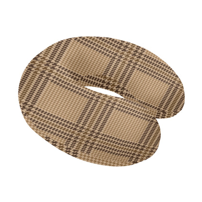 Houndstooth Brown Pattern Print Design 04 U-Shaped Travel Neck Pillow