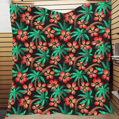 Hawaiian Themed Pattern Print Design H022 Premium Quilt