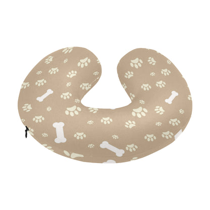 Dog Bone Paw Pattern Print Design 01 U-Shaped Travel Neck Pillow