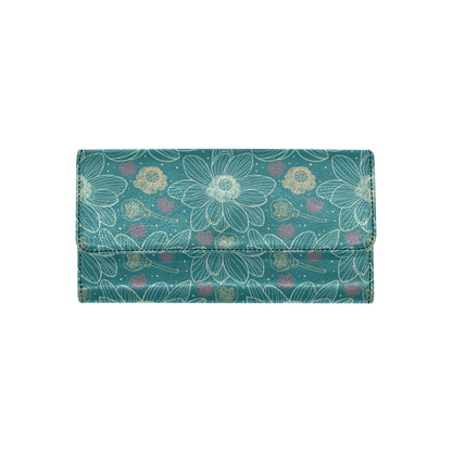 Lotus Pattern Print Design 01 Women's Trifold Wallet