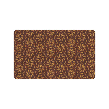 Agricultural Brown Wheat Print Pattern Rubber Doormat