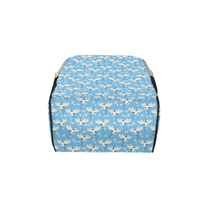 Crane Pattern Print Design 03 Diaper Bag Backpack