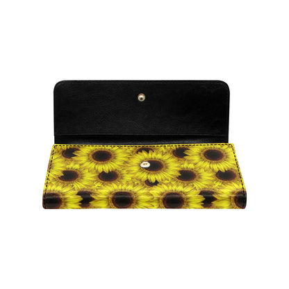 Sunflower Pattern Print Design SF011 Women's Trifold Wallet