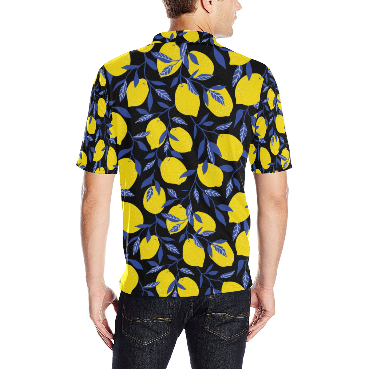 Lemon Pattern Print Design LM01 Men Polo Shirt