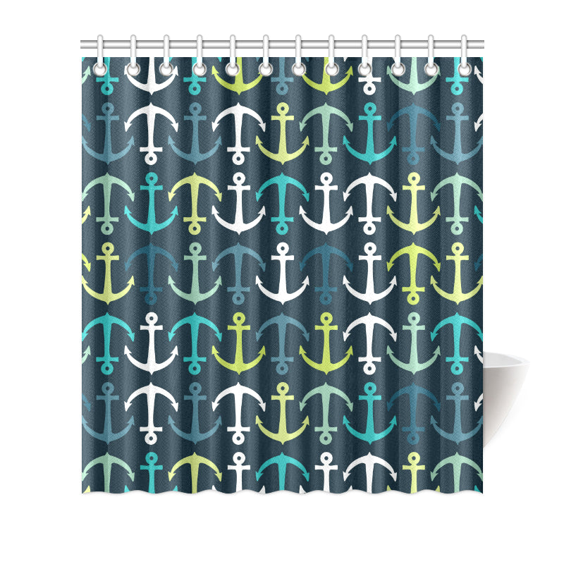 Anchor Pattern Print Design 03 Shower Curtain