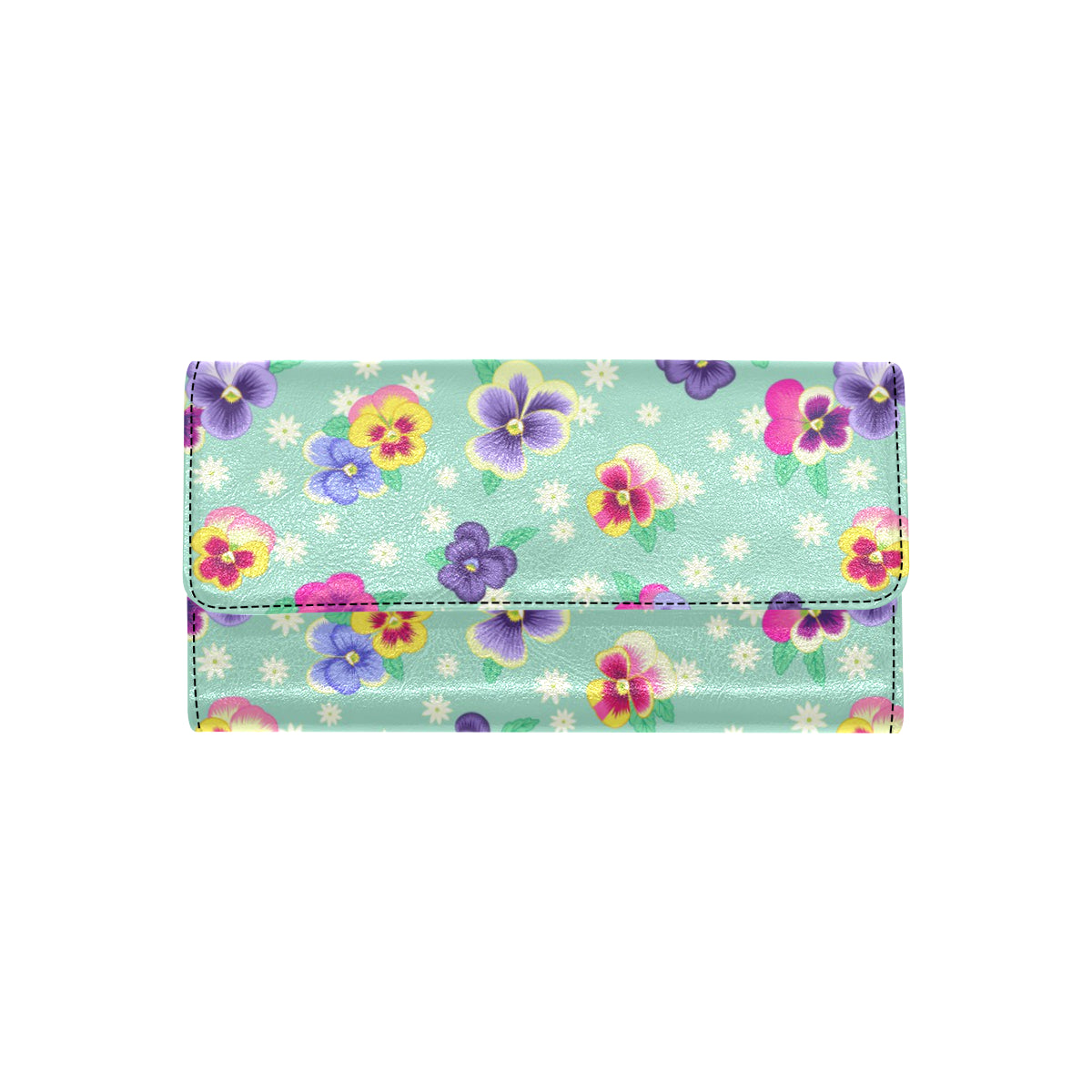 Pansy Pattern Print Design PS08 Women's Trifold Wallet