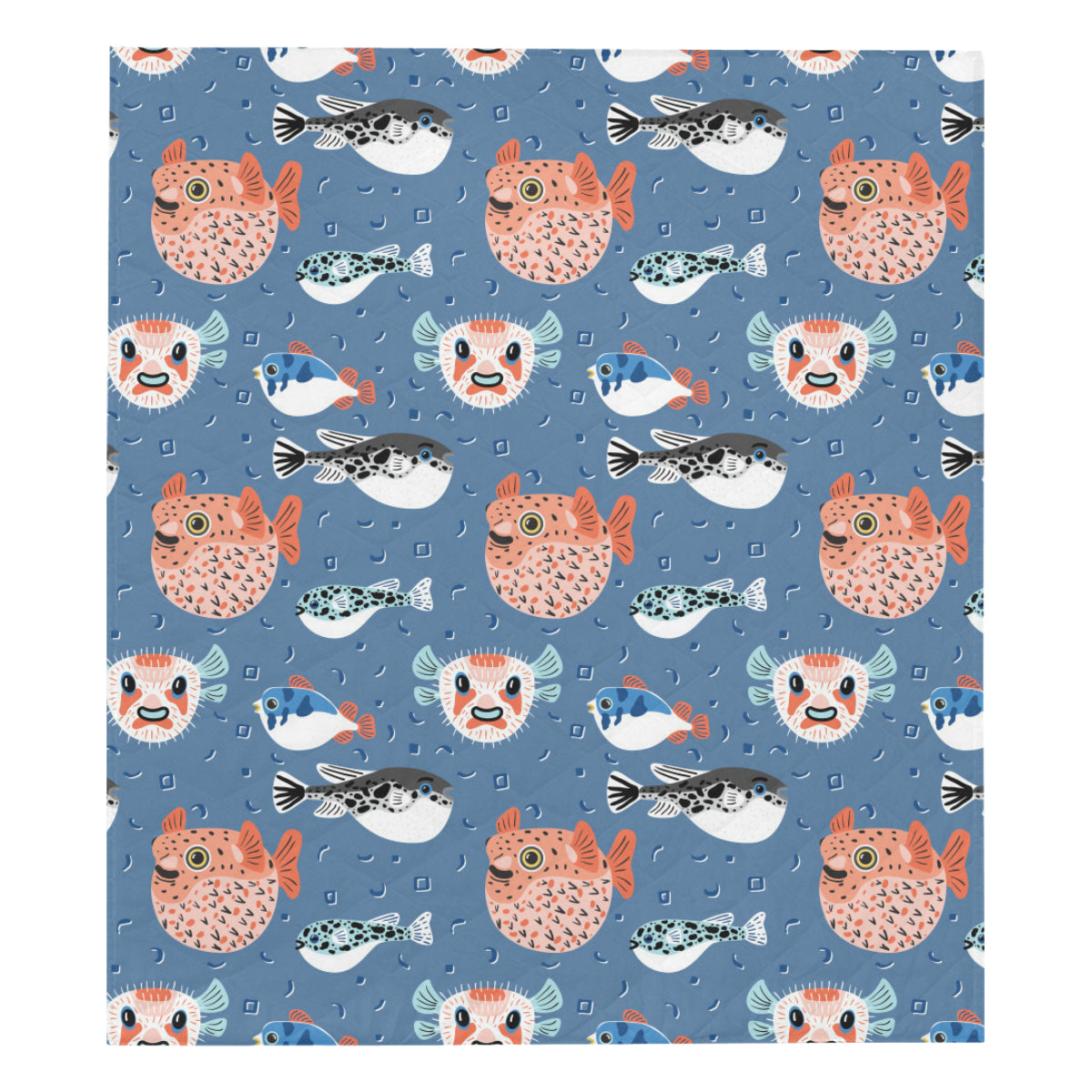 Fugu Pattern Print Design 02 Premium Quilt