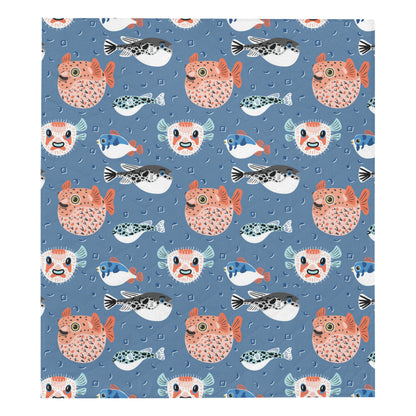 Fugu Pattern Print Design 02 Premium Quilt