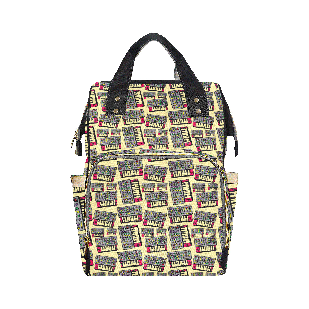 Synthesizer Pattern Print Design 01 Diaper Bag Backpack