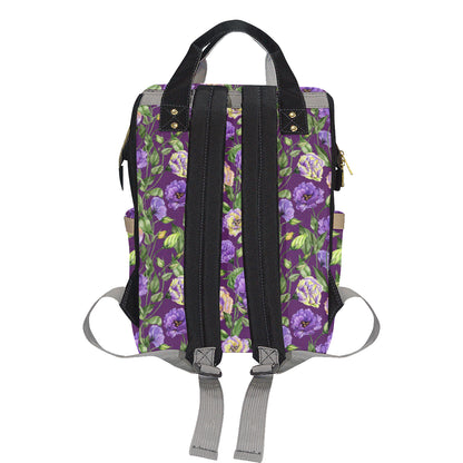 Lisianthus Pattern Print Design LT03 Diaper Bag Backpack