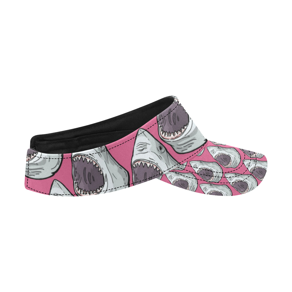 Great White Shark Pattern Print Design 01 Unisex Sun Visor