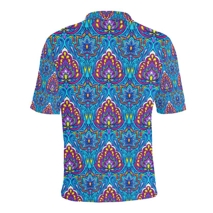 lotus Boho Pattern Print Design LO010 Men Polo Shirt