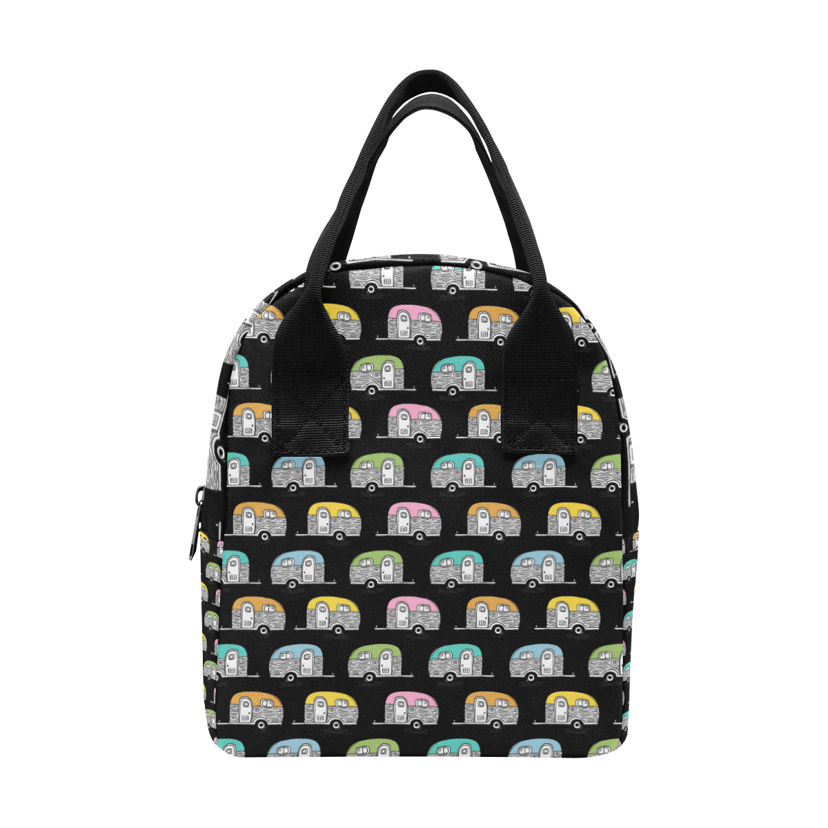 Camper Pattern Camping Themed No 2 Print Insulated Lunch Bag