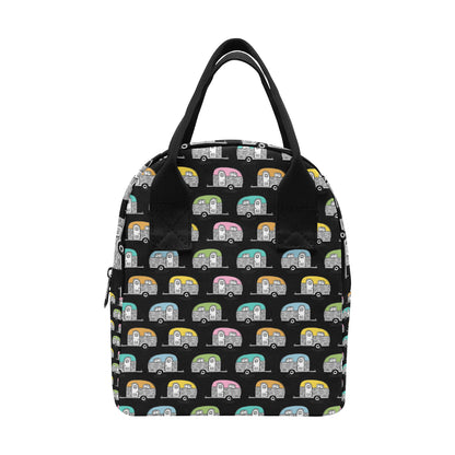 Camper Pattern Camping Themed No 2 Print Insulated Lunch Bag