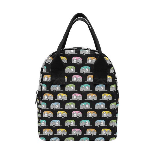 Camper Pattern Camping Themed No 2 Print Insulated Lunch Bag