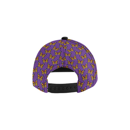 Monarch Butterfly Purple Print Pattern Snapback Cap