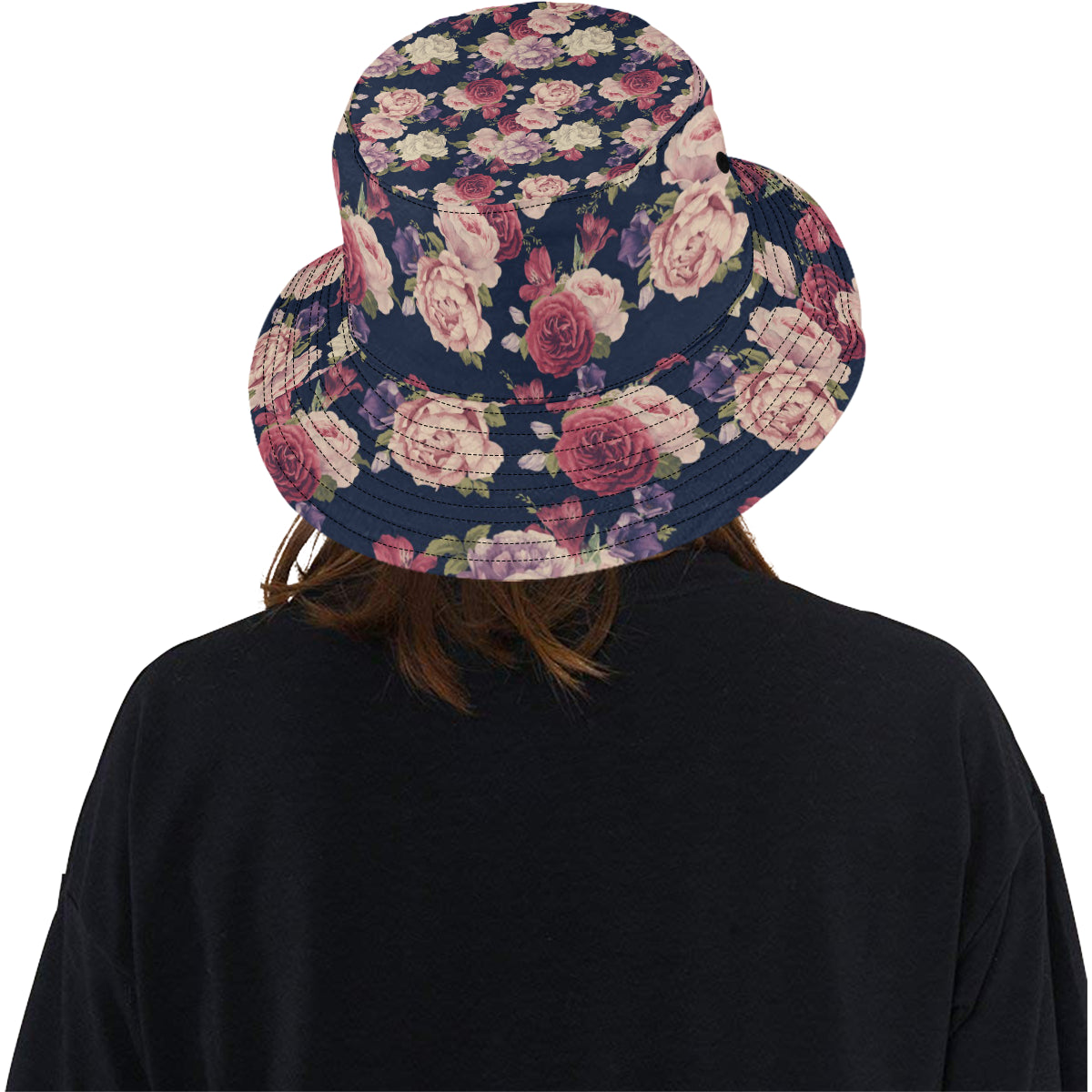Peony Pattern Print Design PE03 Unisex Bucket Hat