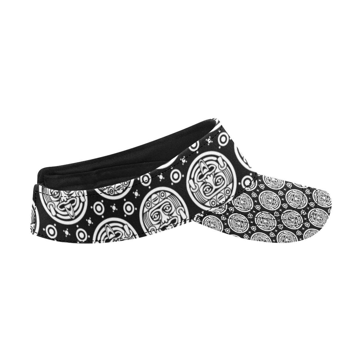 Calendar Aztec White Black Print Pattern Unisex Sun Visor