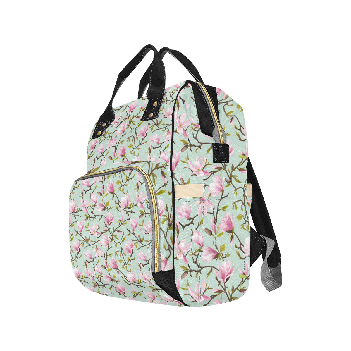 Magnolia Pattern Print Design MAG04 Diaper Bag Backpack