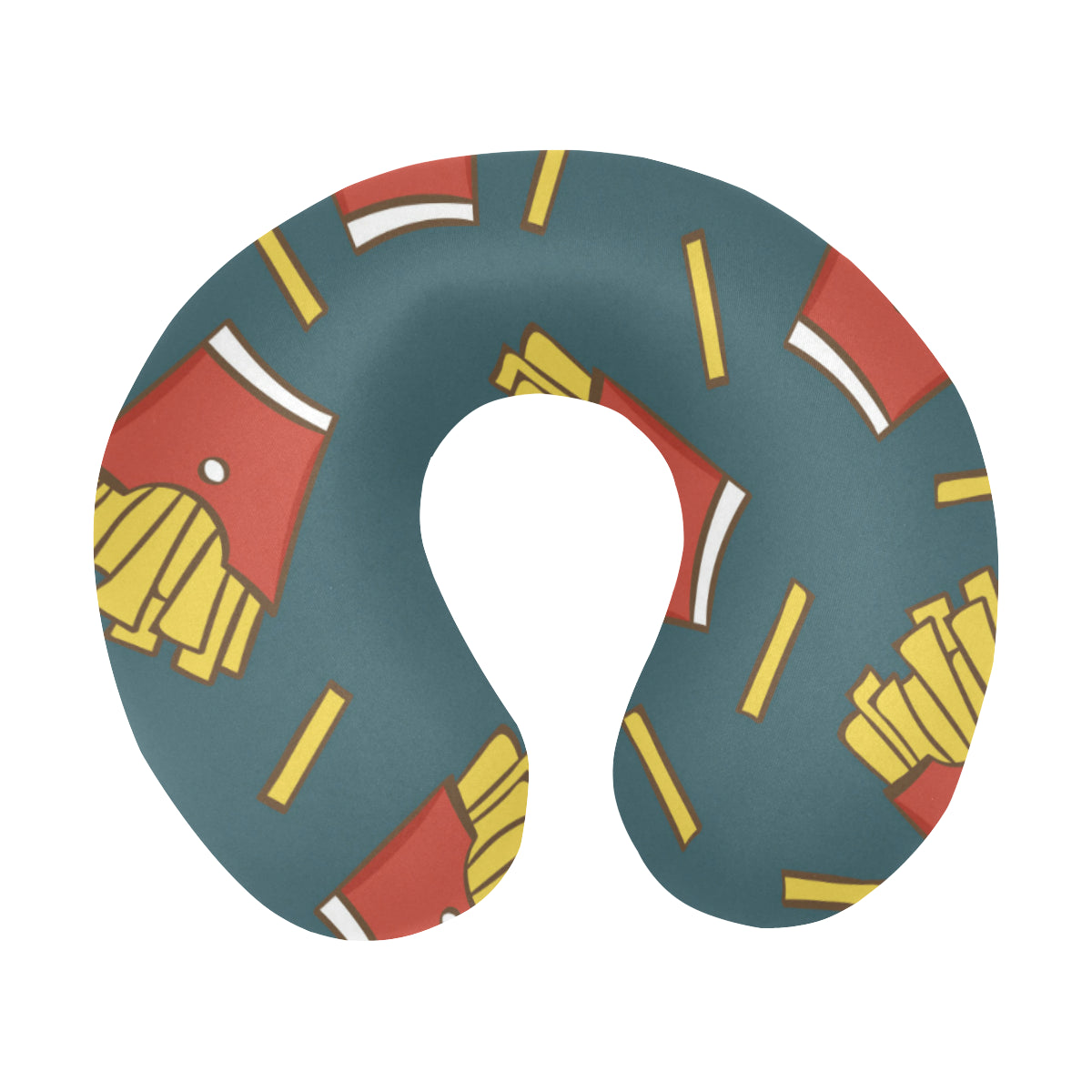 French Fried Pattern Print Design 04 U-Shaped Travel Neck Pillow
