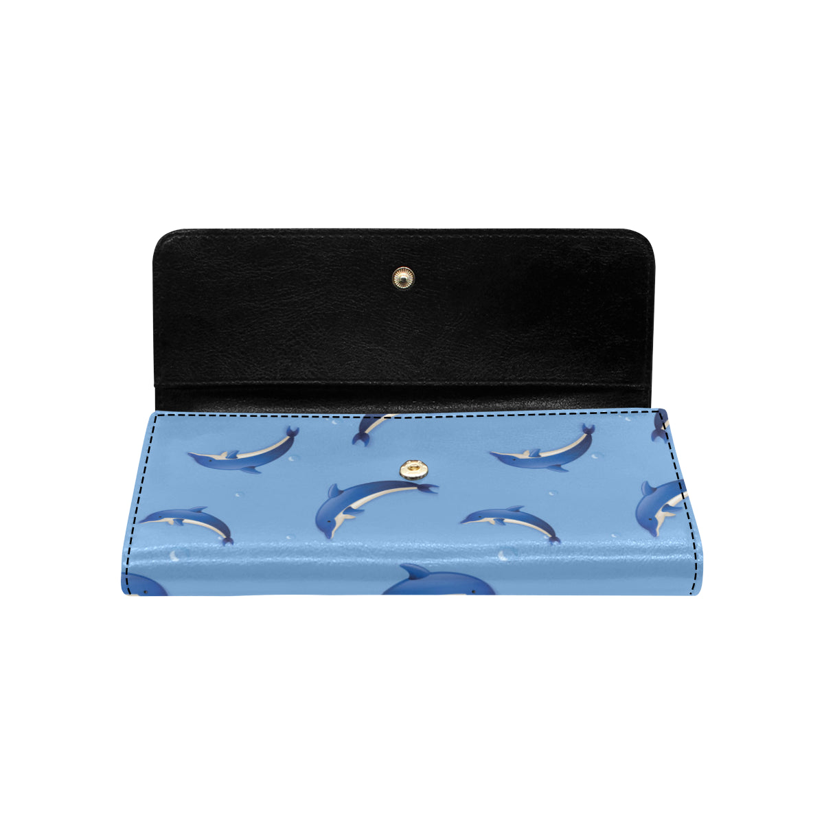 Dolphin Blue Print Women's Trifold Wallet