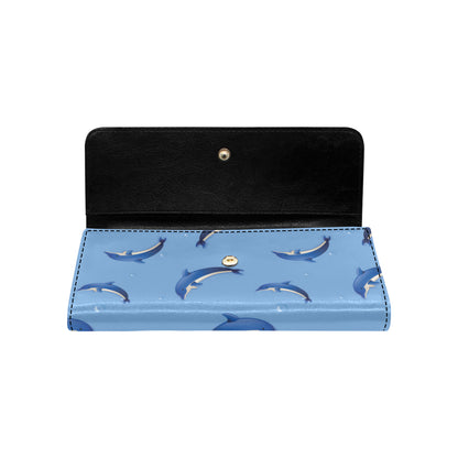 Dolphin Blue Print Women's Trifold Wallet
