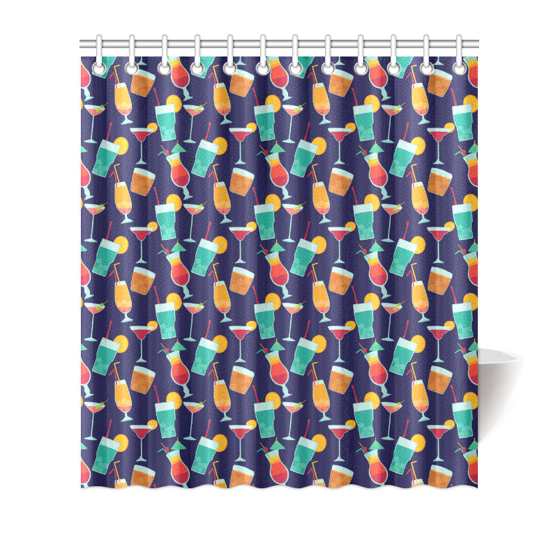 Cocktail Pattern Print Design 06 Shower Curtain